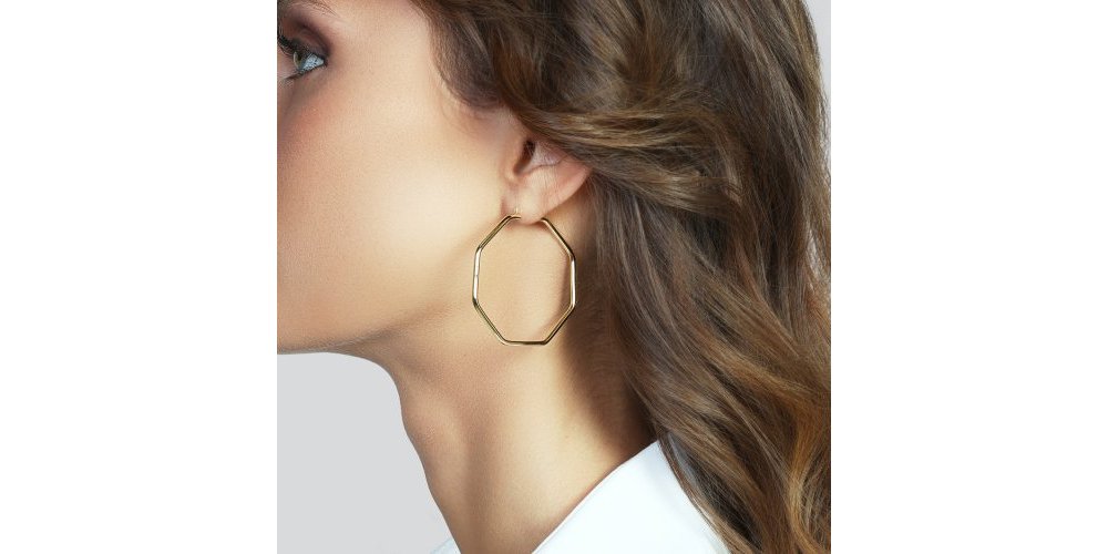 Unoaerre - Orecchini Ottagonali - Bronzo - Dorato