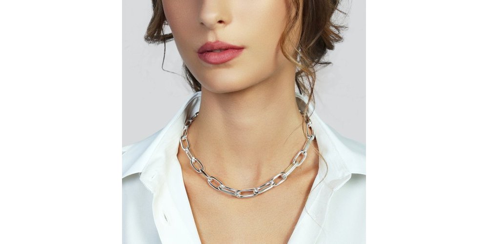 Unoaerre - Collana Bicolore - Bronzo - Zirconi Unoaerre - Collana Bicolore - Bronzo - Zirconi