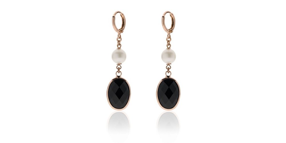 Unoaerre - Orecchini Jaipur - Pietra Nera - Perle Unoaerre - Orecchini Jaipur - Pietra Nera - Perle