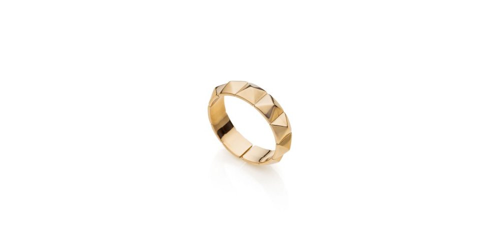 Unoaerre - Anello Dorato Piramidi - Bronzo - Dorato Unoaerre - Anello Dorato Piramidi - Bronzo - Dorato