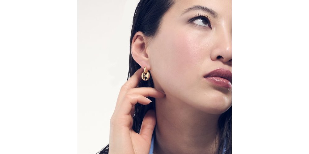 Unoaerre - Orecchini Maglia Marina - Argento Dorato Unoaerre - Orecchini Maglia Marina - Argento Dorato