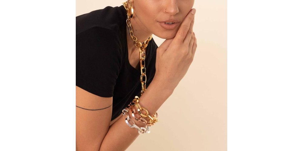 Unoaerre - Bracciale Maxi Maglie - Bronzo - Argento