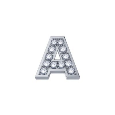 Elements Donnaoro - Lettera A - Oro Bianco - Diamanti