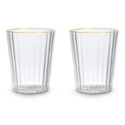 Wd Lifestyle - Set Bicchieri Acrilico - Bordo Oro