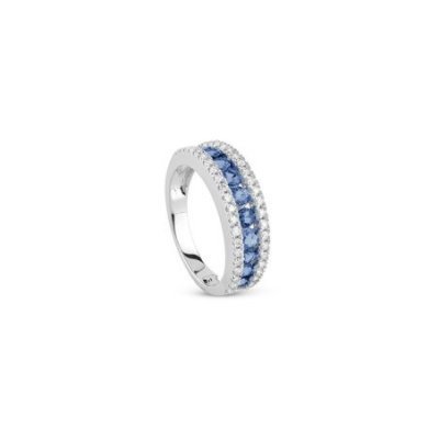 Salvini - Anello Classico - Oro Bianco - Diamante/Zaffiro