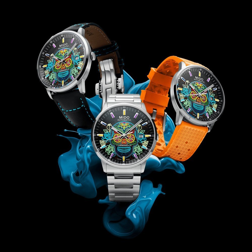 Mido - Commander Gradient - Acciaio - Nero