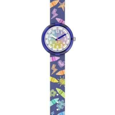 Flik Flak - Rainbow Crayons - Orologio Bambini - Viola