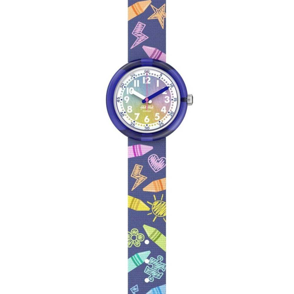 Flik Flak - Rainbow Crayons - Orologio Bambini - Viola