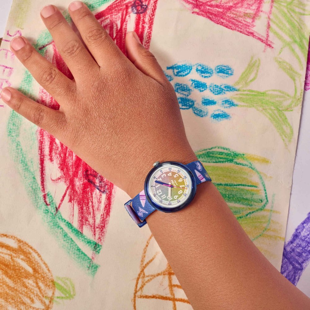 Flik Flak - Rainbow Crayons - Orologio Bambini - Viola