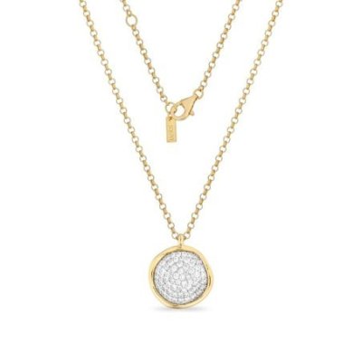 Sogni - Collana Disco - Argento Dorato - Zirconi