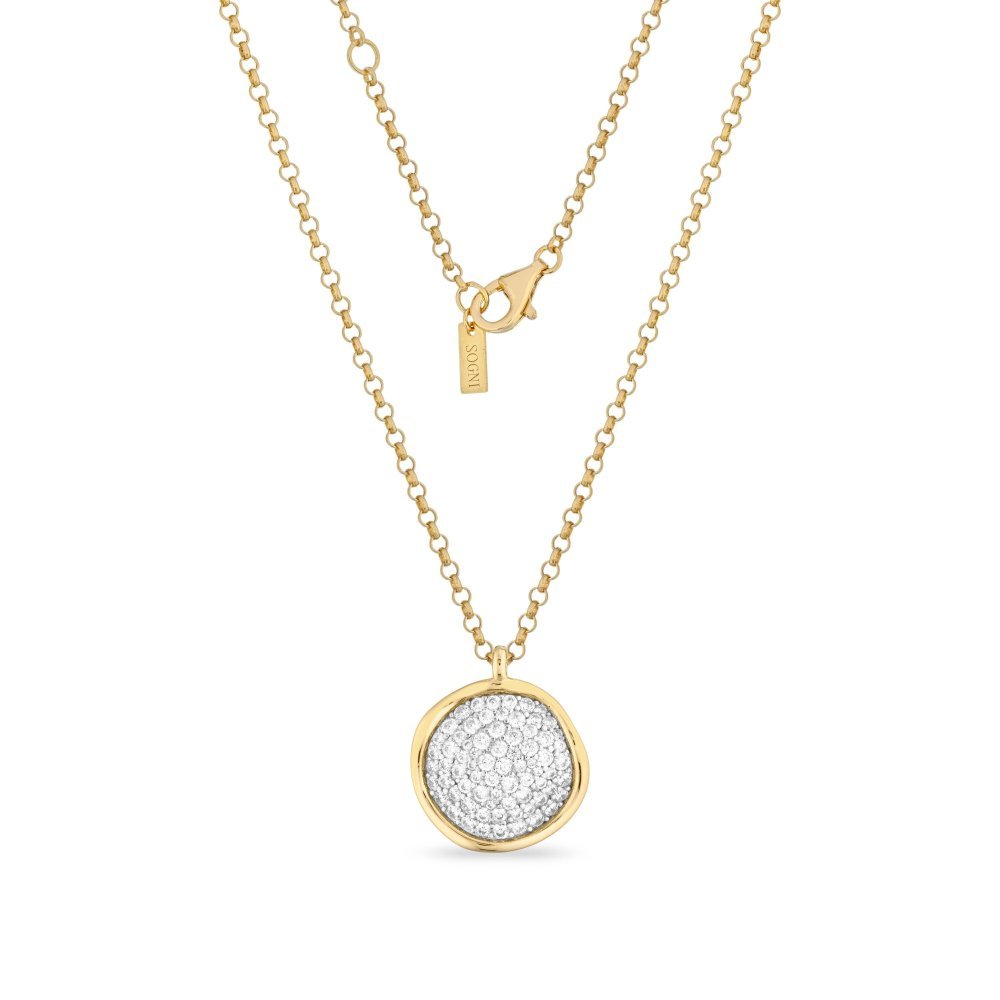 Sogni - Collana Disco - Argento Dorato - Zirconi