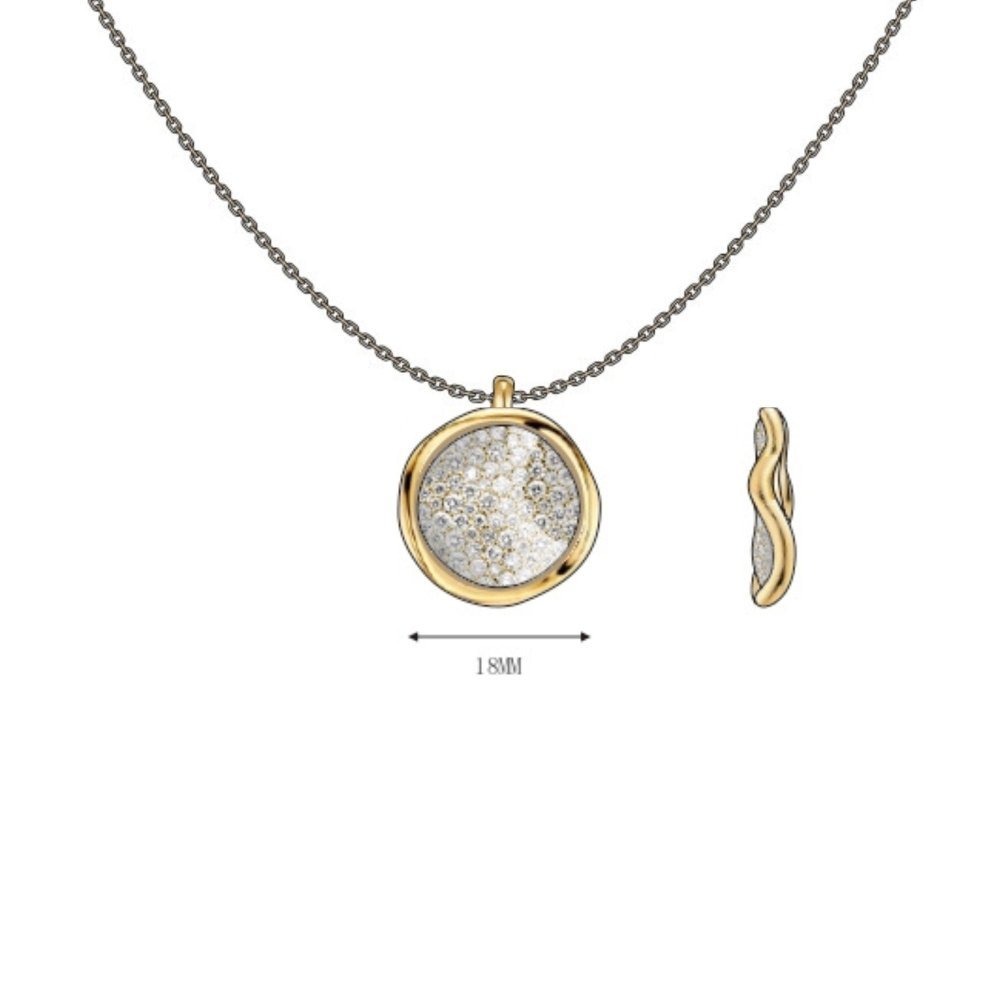 Sogni - Collana Disco - Argento Dorato - Zirconi