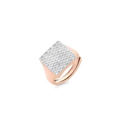 Sogni - Anello Chevalier Quadrato - Argento - Zirconi