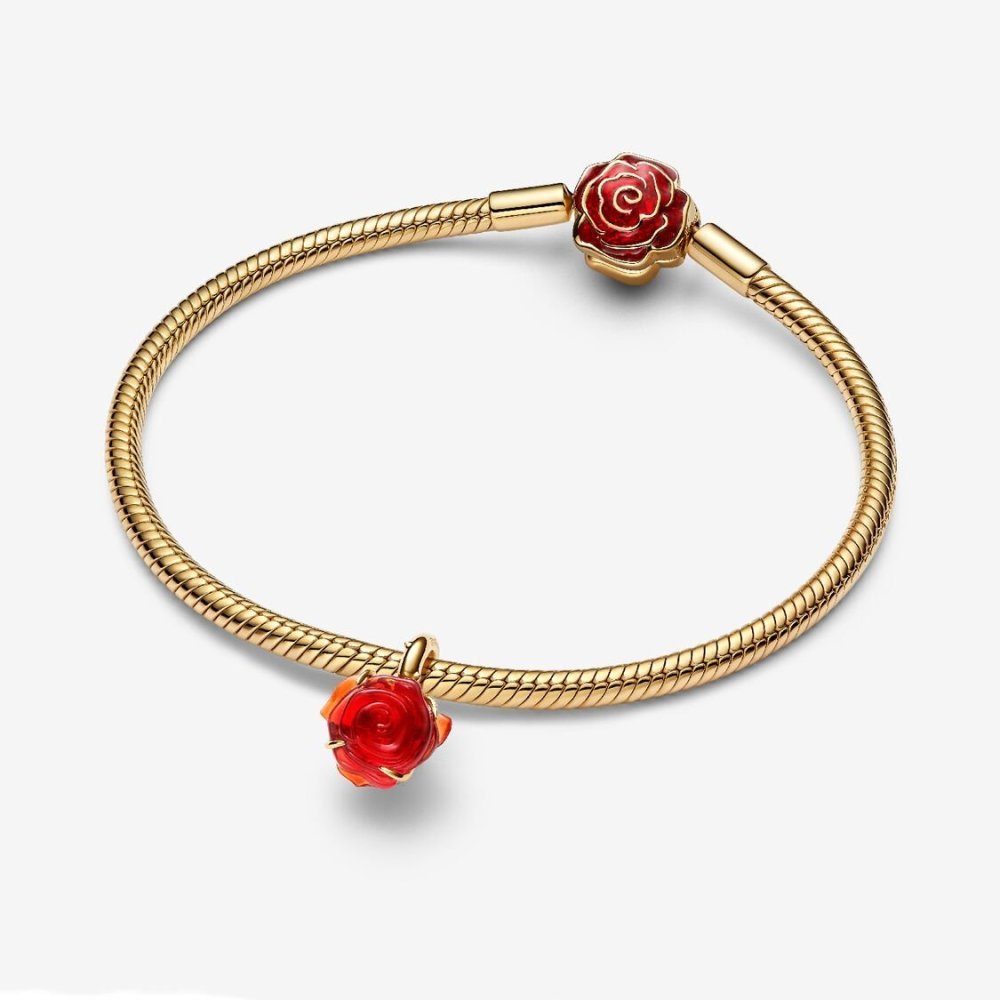 Disney, La Bella e la Bestia, Rosa Incantata Vetro di Murano