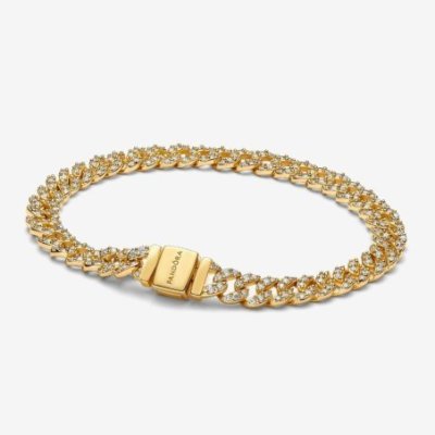Bracciale Catena Maglia Cubana Pavè