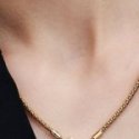 Collana Maglia Geometrica con Chiusura Moschettone a Cuore