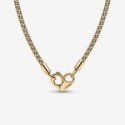 Collana Maglia Geometrica con Chiusura Moschettone a Cuore