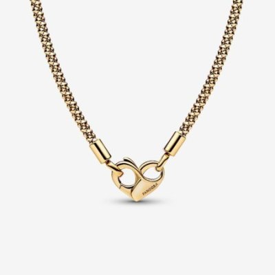 Collana Maglia Geometrica con Chiusura Moschettone a Cuore