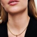 Collana Maglia Geometrica con Chiusura Moschettone a Cuore