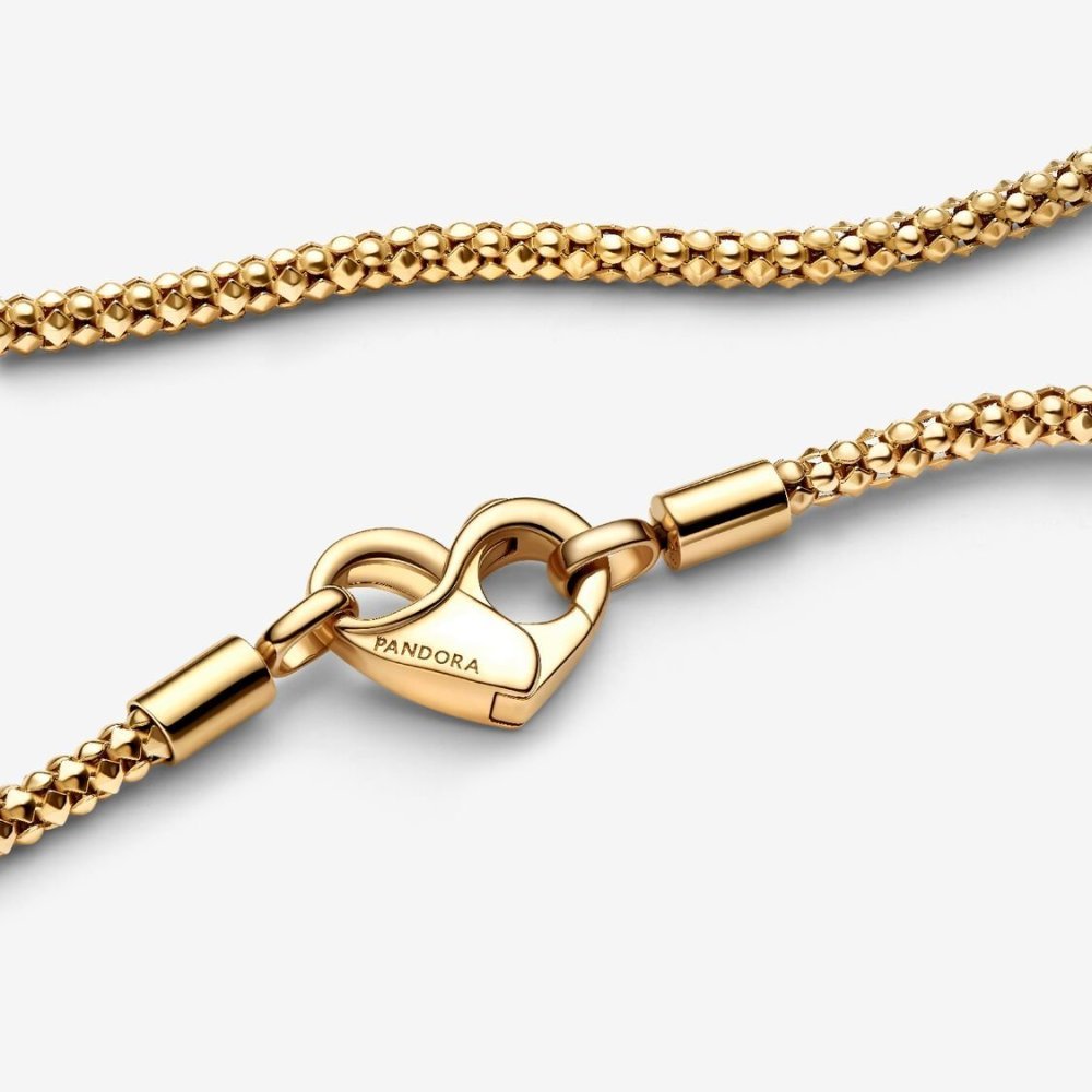 Collana Maglia Geometrica con Chiusura Moschettone a Cuore