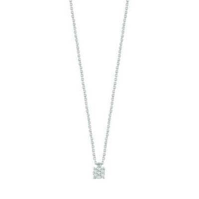 Bliss - Collierino In Oro Bianco - Diamante Rotondo