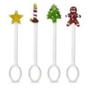 Wd Lifestyle - Set 4 Cucchiaini - Decoro Natalizio - Vetro