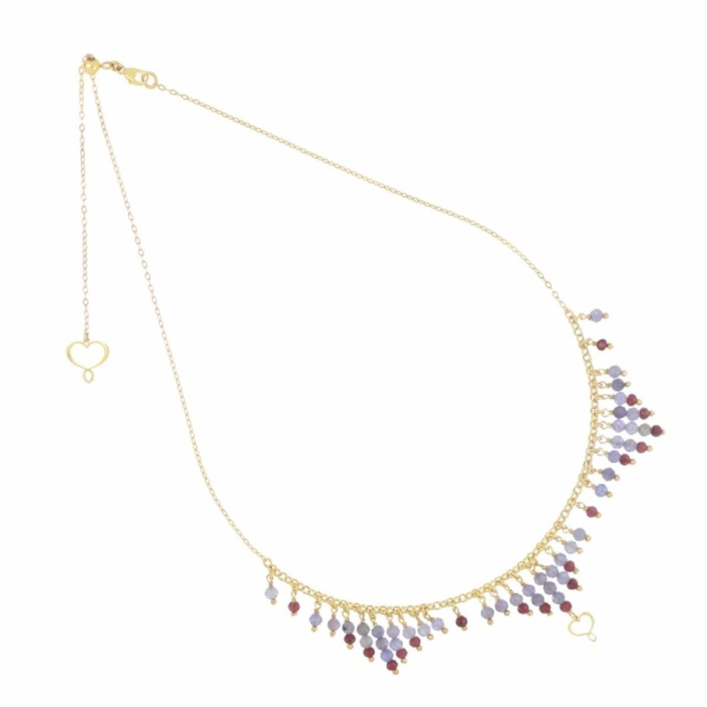 Maman Et Sophie - Girocollo Frange - Tanzanite, Granato