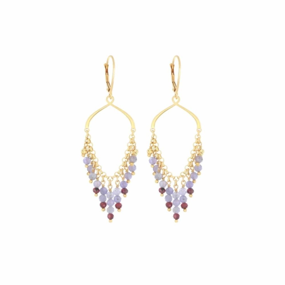 Maman Et Sophie - Orecchini Frange - Tanzanite E Granato