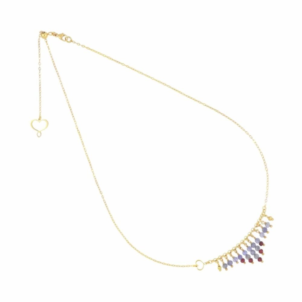 Maman Et Sophie - Girocollo Frange - Tanzanite, Granato