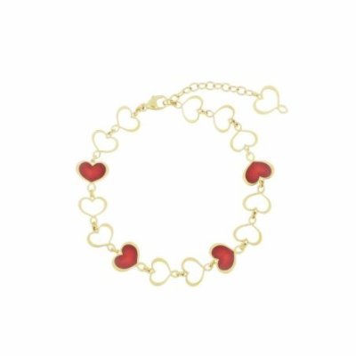 Maman Et Sophie - Bracciale Smalto Bordeaux - Argento