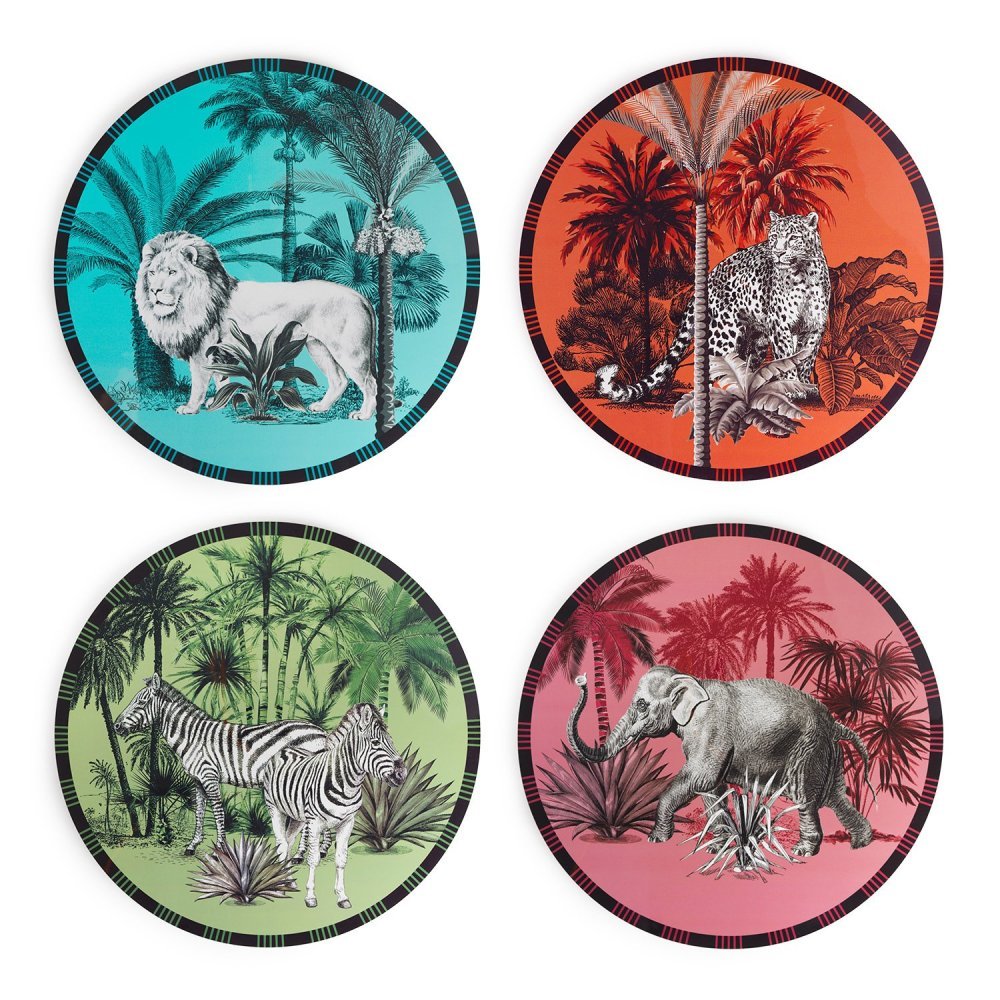 Henriette - Set 4 Sottopiatti Animalier - Multicolor Henriette - Set 4 Sottopiatti Animalier - Multicolor
