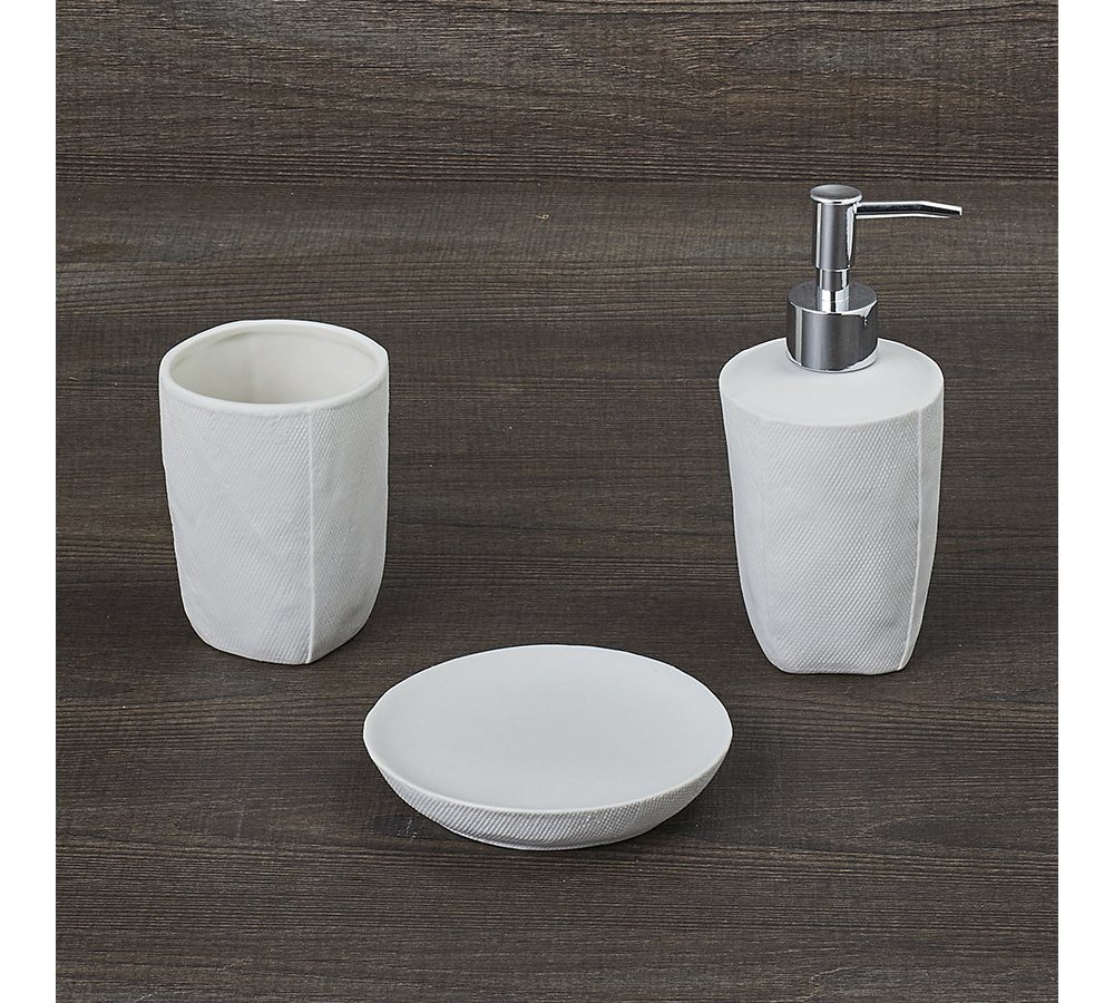 Henriette - Set 3Pz.Bagno Fibra - Porcellana - Bianco Henriette - Set 3Pz.Bagno Fibra - Porcellana - Bianco
