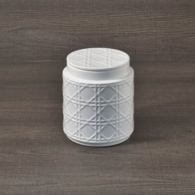 Henriette - Biscottiera Paglia Di Vienna - Ceramica - Bianco