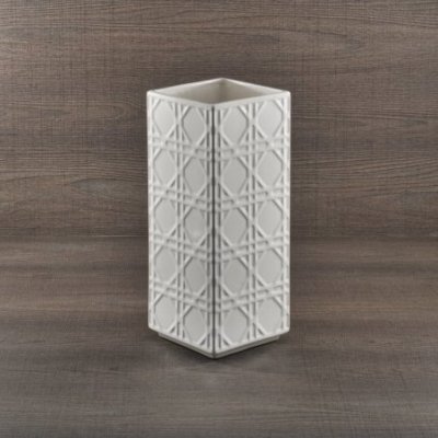 Henriette - Vaso Quadrato - Ceramica - Bianco