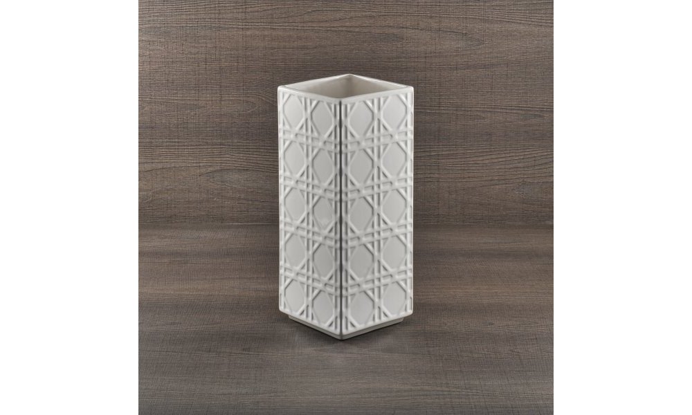 Henriette - Vaso Quadrato - Ceramica - Bianco