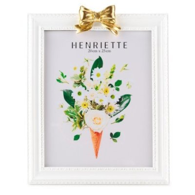 Henriette - Cornice Bow - Bianco/Oro - Ostuni