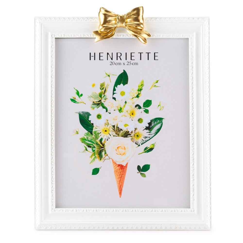 Henriette - Cornice Bow - Bianco/Oro - Ostuni
