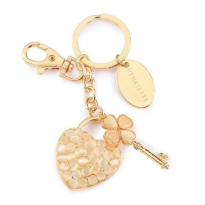 Henriette - Portachiave Love - Metallo Dorato - Multicolor