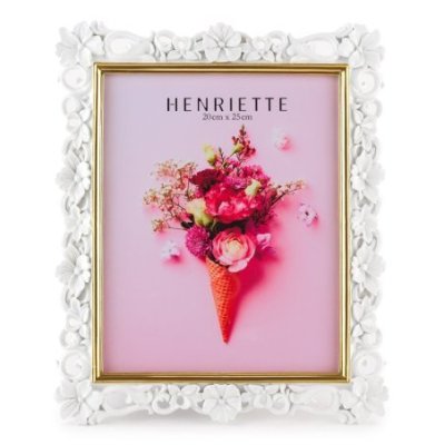 Henriette - Cornice Petit Fleurs - Resina - Bianco