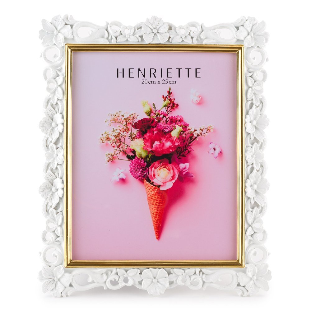 Henriette - Cornice Petit Fleurs - Resina - Bianco