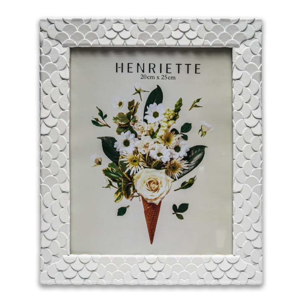 Henriette - Cornice Ventagli - Resina - Bianco