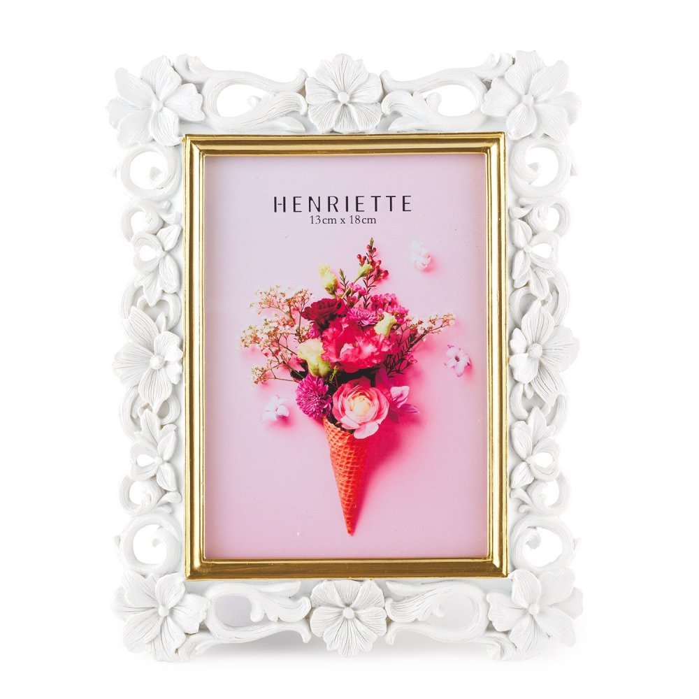 Henriette - Cornice Petit Fleurs - Resina - Bianco