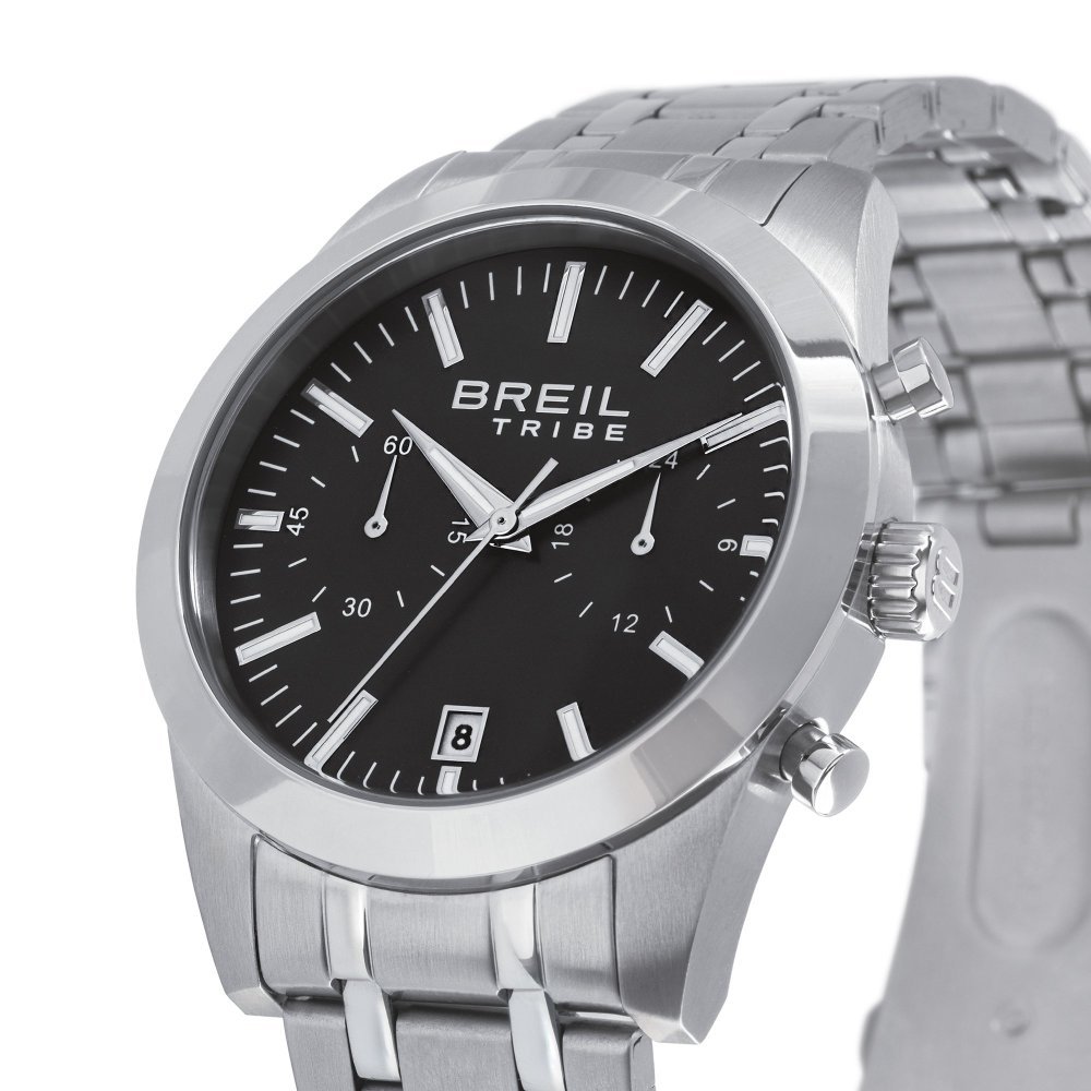 Breil Tribe - Chrono Gent 40 Mm - Acciaio - Nero
