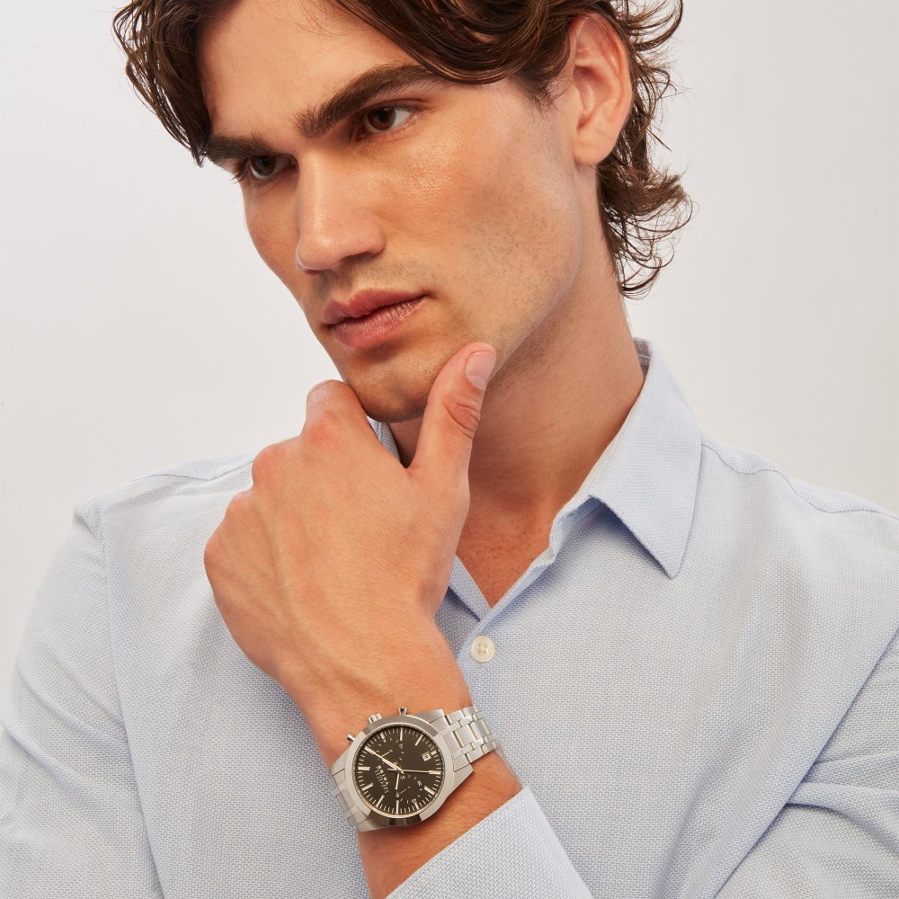 Breil Tribe - Chrono Gent 40 Mm - Acciaio - Nero