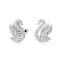 Swarovski - Orecchini A Lobo Swan - Cristalli - Bianco