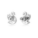 Swarovski - Orecchini A Lobo Swan - Cristalli - Bianco