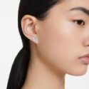 Swarovski - Orecchini A Lobo Swan - Cristalli - Bianco