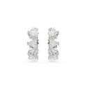 Swarovski - Orecchini A Cerchio Matrix - Bianco - Rodio