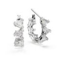 Swarovski - Orecchini A Cerchio Matrix - Bianco - Rodio