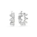 Swarovski - Orecchini A Cerchio Matrix - Bianco - Rodio